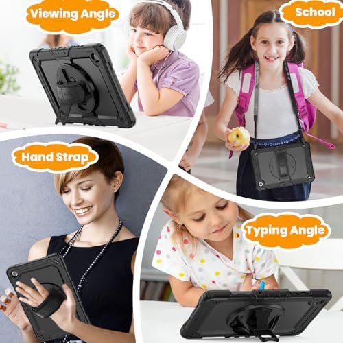 Shockproof hybrid tablet shell with adjustable hand strap grip