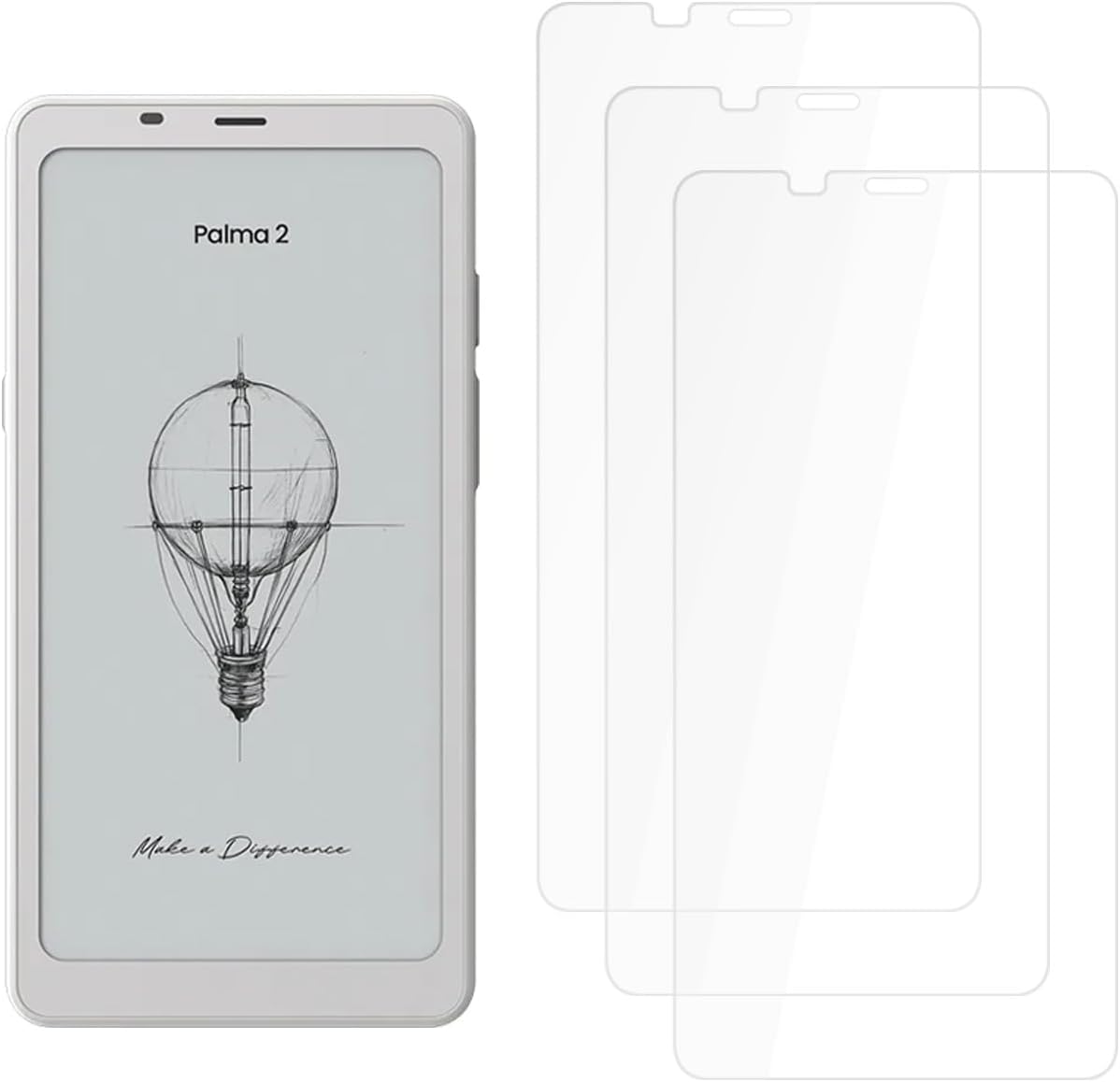 Generic 6.13 inch tempered glass screen protector for Boox Palma2 front view