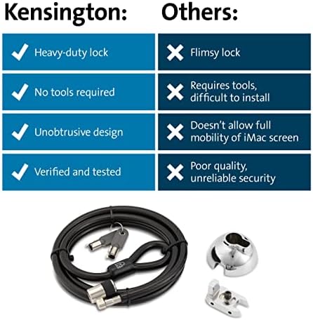 Full packaging contents of the silver K68995WW desktop lock kit displaying keys and adapters