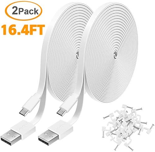 USB-A and Micro USB connection points on the durable white Uogw replacement cord.