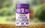 Dennis James premium electrolyte capsules bottle showcasing non-GMO and gluten-free product certifications