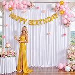 White photo background panels styled with LED fairy lights for an elegant evening reception