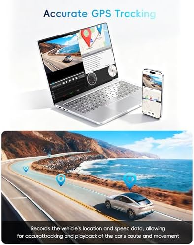 Gloryes 4K dash cam interface with GPS and WiFi icons
