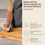 Applying John Boos board cream to a butcher block