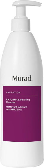 Murad hydrating exfoliator tube showcasing the salicylic, lactic, and glycolic acid formula details.