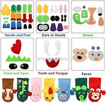 Close up of Topzea puppet making supplies including googly eyes and felt pieces.