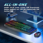 Redragon RGB backlit keyboard with wrist rest and programmable keys