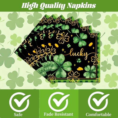 Full display of 96-piece green shamrock theme party kit