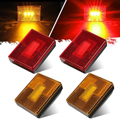 Partsam four piece clearance light set including two amber and two red trailer lights