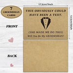 Teling best man card highlighting the humorous printed text