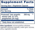 Vegetarian immune support capsules containing active bee propolis polyphenols.