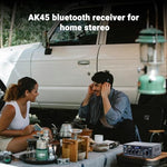 Neohipo shelf speaker amplifier setup showcasing Bluetooth connectivity pairing with a smartphone.