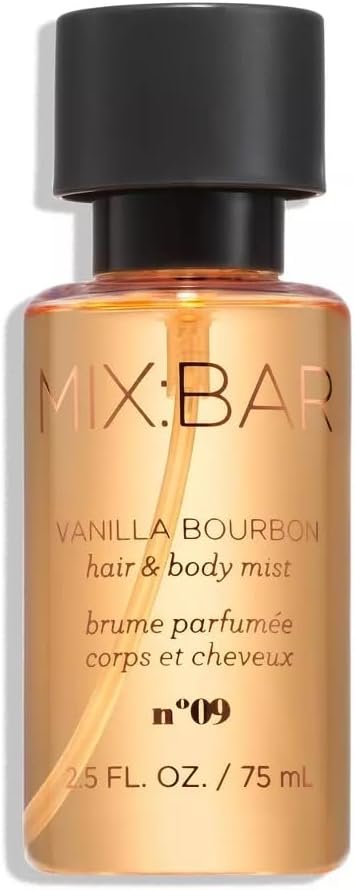 MIX:BAR Vanilla and Bourbon Hair and Body Mist front view luxury fragrance
