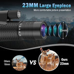 Sogries compact monocular telescope adjusted to forty five times magnification setting for detailed long distance bird watching.