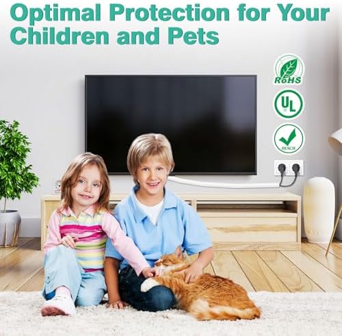 UOMTFAI white tear resistant pet safety wire wrap installed on household appliance computer cords