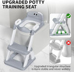 AJVV toddler toilet seat showing the stable triangular structure setup