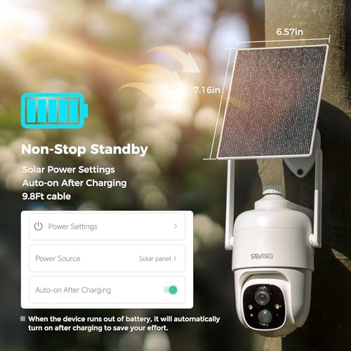 SOVMIKU solar surveillance camera showcasing the mobile application pairing process via QR code scanning