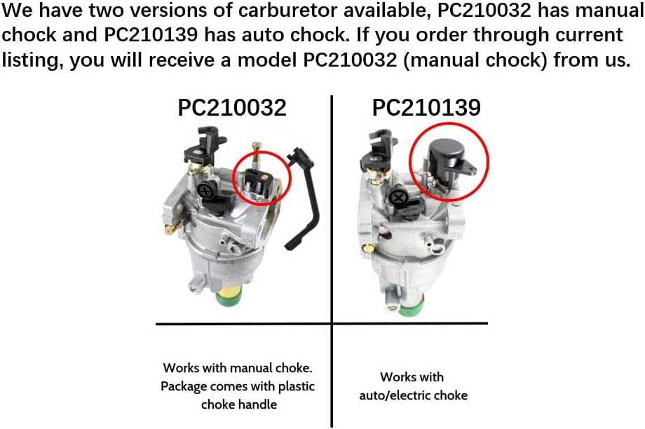 Pro Chaser generator carburetor packaged kit layout