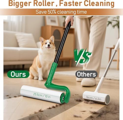 Voubien green extra sticky floor roller with extended long handle