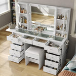 Storage capacity demonstration showcasing the twelve open metal sliding drawers