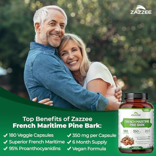 Side view of Zazzee 180 vegan capsules bottle highlighting the 20 to 1 concentrated extract ratio