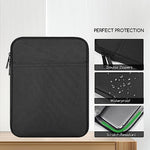 Slim profile of the NBOXUMG 12.4 Inch protective bag being placed into a travel backpack.