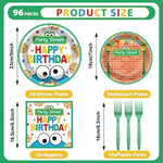 Detailed view of red brick wall themed dinner and dessert paper plates