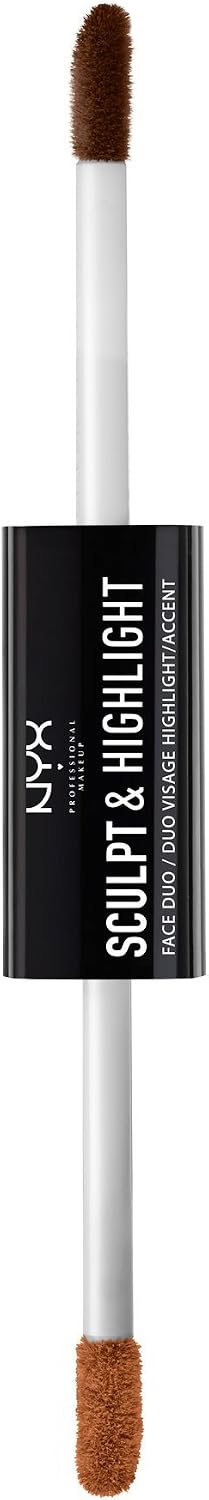 NYX face duo being applied on cheekbones for highlighting and contouring