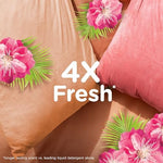 Downy Joyful scent fabric conditioner bottle showing the concentrated 56 fluid ounce size.