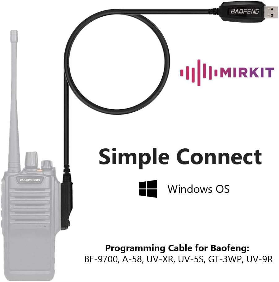 USB connector end of the Mirkit Baofeng programming cable