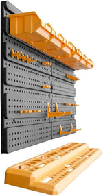 YAFF Tool Wall accessory layout displaying included hooks and hanging brackets