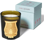 Cire Trudon Solis Rex candle green glass vessel with gold emblem