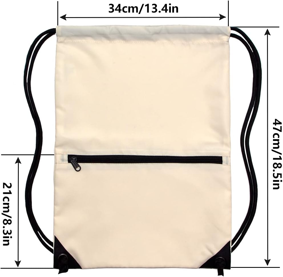 Holyluck gym sackpack angled view showing zipper pocket