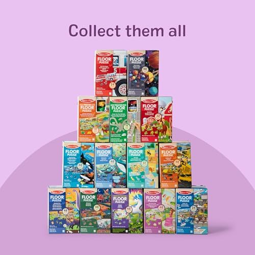 Close up view of the vibrant text free planet illustrations on the Melissa And Doug floor puzzle.