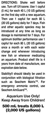 Seachem Stability 500 ml liquid treatment cap and bottle design