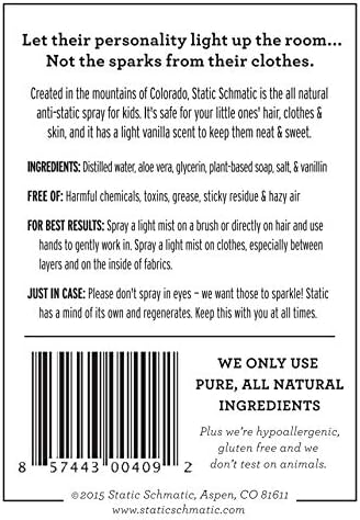 Authentic USA imported kids natural anti static clothing and hair spray.