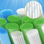 Close up of soft DuPont bristles on ROAMAN compatible brush head
