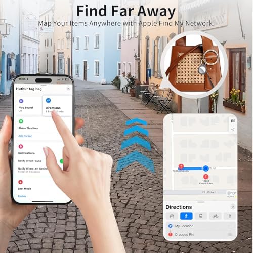 Demonstration of the Apple Find My application pairing with the Bluetooth five point three tracker.
