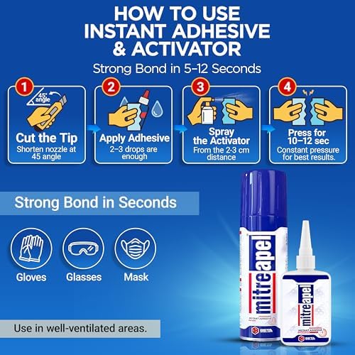 Mitreapel ca glue showing clear drying precision tip