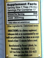 Purest Colloids MesoGold 20 ppm Colloidal Gold 250 Milliliter top cap view