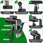 Asacam premium waterproof and fogproof outdoor monocular scope showing the adjustable focus wheel