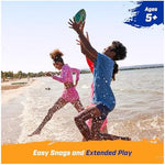 SwimWays Hydro 9.25 Inches football floating on water surface during a pool party.