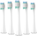 Aquasonic replacement toothbrush heads 5 pack white front view