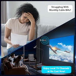 QGClearSO indoor outdoor television antenna placed near a window for optimal signal reception