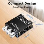 Back panel view highlighting the DC power supply input pins and circuit tracks.