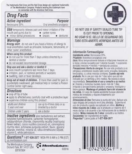 Red Cross Maximum Strength oral pain relief ointment tube