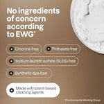 Close up of ATTITUDE natural glass cleaner label highlighting non-toxic ingredients