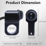 Ecocstm waterproof light toggle switch mounted on twenty two millimeter handlebars