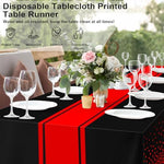 Likajon black and red party tablecloth for birthday setup