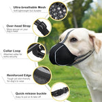 Zoomtail dog muzzle featuring reflective strip for night safety